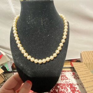 Vintage Faux Pearl Necklace, 16 inches